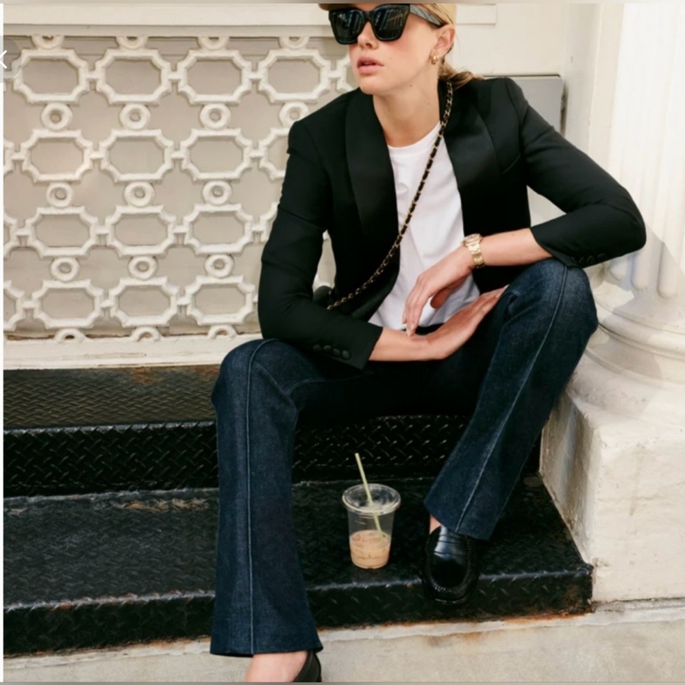 SPANX Navy Flare Jeans